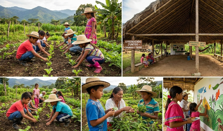 Niños en actividad educativa comunitaria
